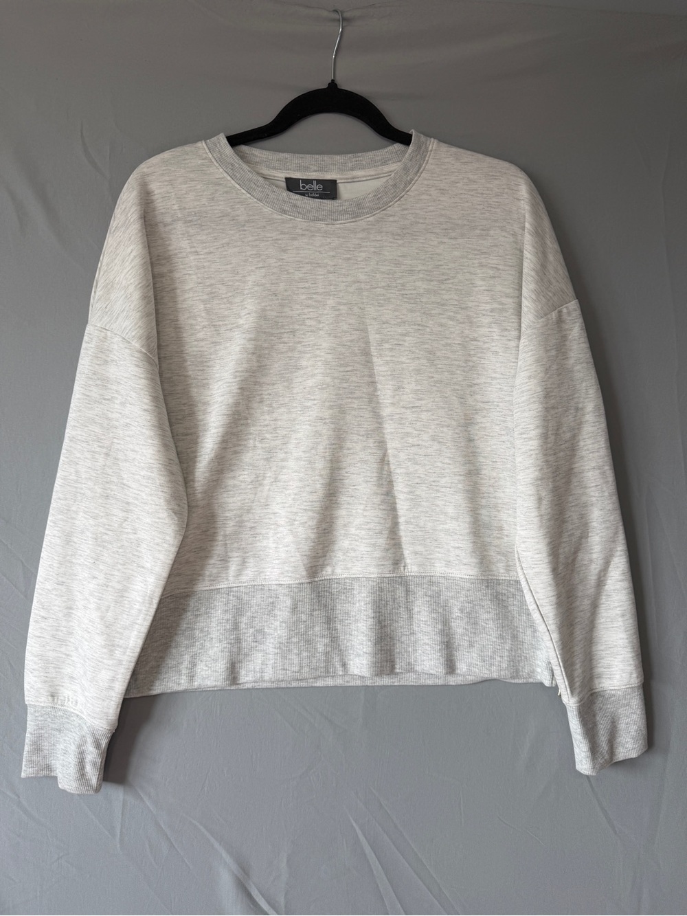 Belle by Belldini Womens Boxy Fit Sweater Size L Grey Soft Gold Side Zippers